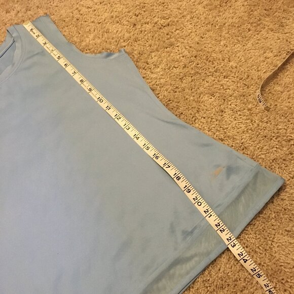 Crane Pale Sky Blue Mesh Hem Workout Tank - Picture 14 of 15